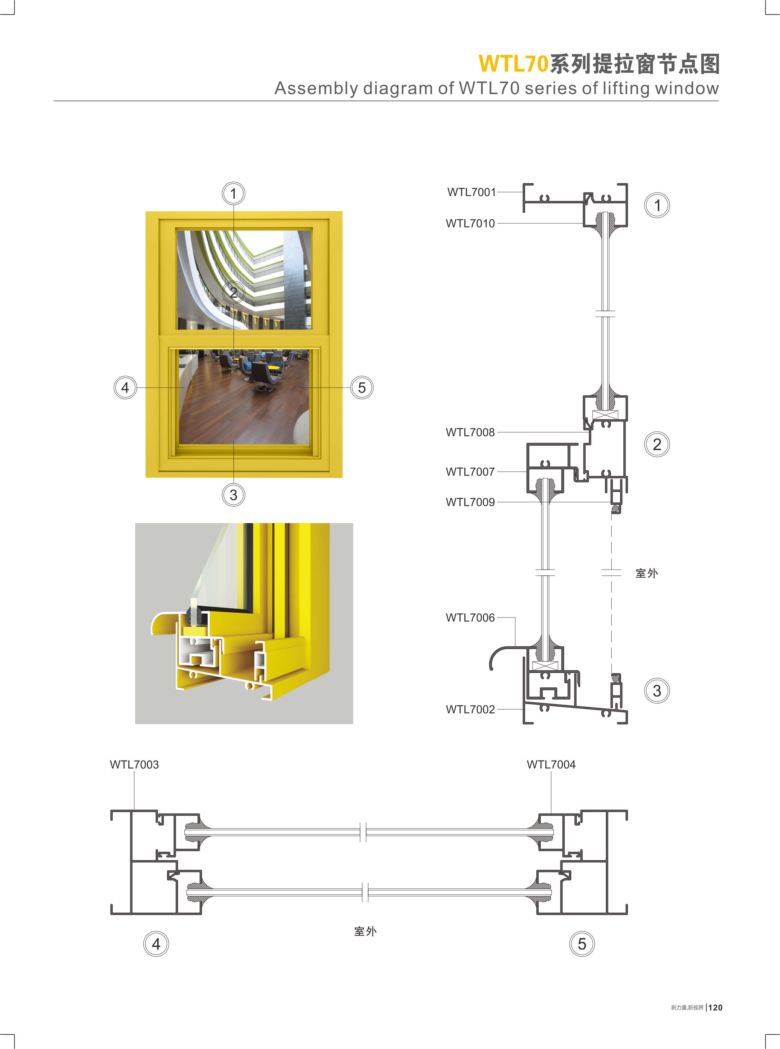 WTL70系列提拉窗节点图