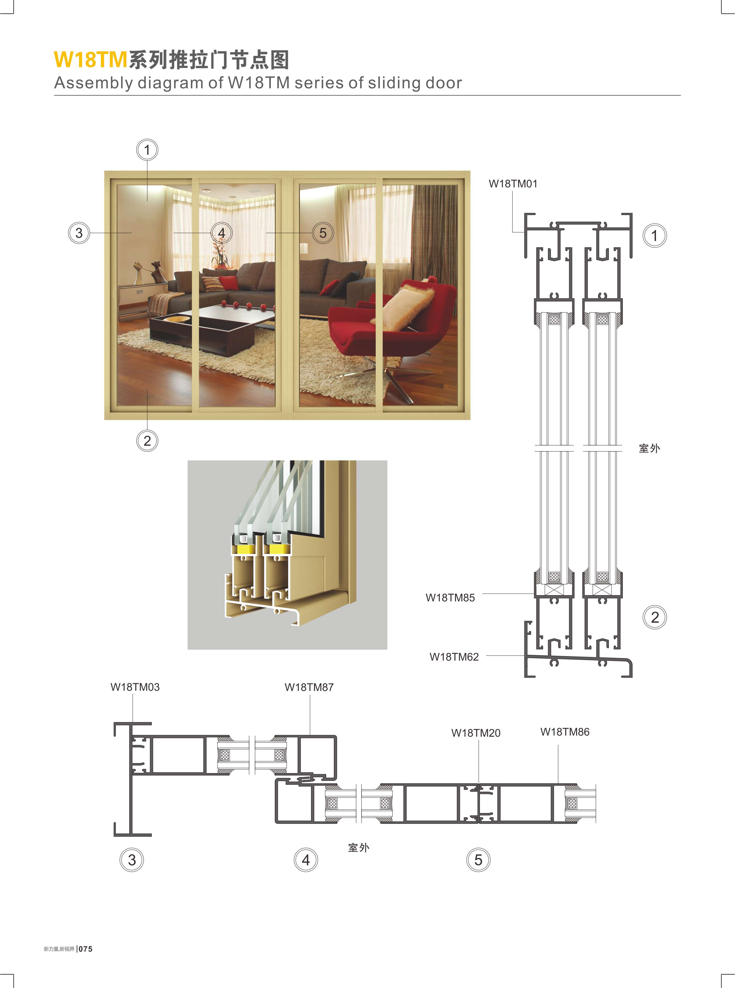 W18TM系列推拉门节点图